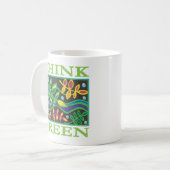 Denk aan groen milieu koffiemok (Voorkant links)