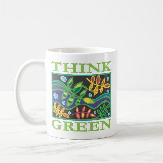 Denk aan groen milieu koffiemok (Links)