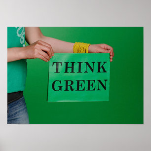 Denk aan groen poster