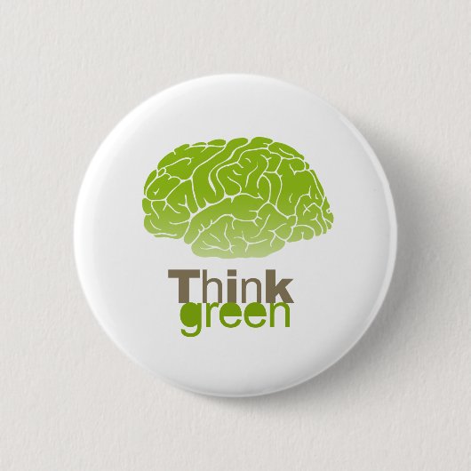 Denk aan Groen T-shirt / Earth Day T-shirt Ronde Button 5,7 Cm (Voorkant)