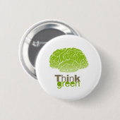 Denk aan Groen T-shirt / Earth Day T-shirt Ronde Button 5,7 Cm (Voorkant /achterkant)