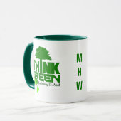 Denk aan Groene aangepaste monogram-mokken Mok (Voorkant links)