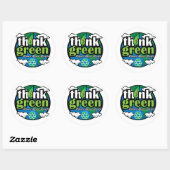 Denk aan groene aarde ronde sticker (Vel)