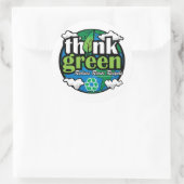 Denk aan groene aarde ronde sticker (Tas)