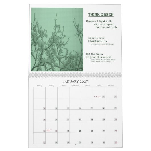 Denk aan groene agenda kalender (Jan 2027)