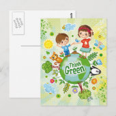 Denk aan Groene Bewustheid Happy Quote Briefkaart (Voorkant / Achterkant)