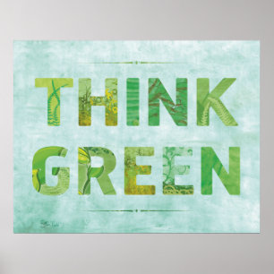 Denk aan Groene Bewustheid Happy Quote Poster