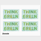 Denk aan Groene Bewustheid Happy Quote Rechthoekige Sticker (Vel)
