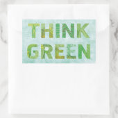 Denk aan Groene Bewustheid Happy Quote Rechthoekige Sticker (Tas)