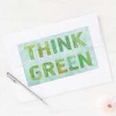 Denk aan Groene Bewustheid Happy Quote Rechthoekige Sticker (Envelop)