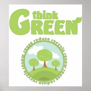 Denk aan groene bomen poster