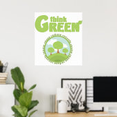 Denk aan groene bomen poster (Thuiskantoor)