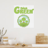 Denk aan groene bomen poster (Keuken)