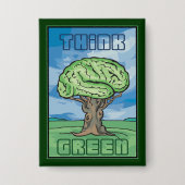 Denk aan Groene Brain Button (Voorkant)