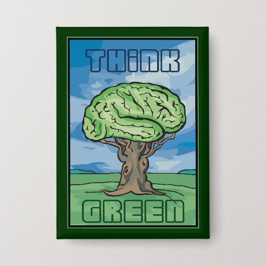 Denk aan Groene Brain Button (Voorkant)