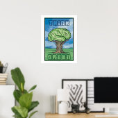 Denk aan Groene Brain Poster (Thuiskantoor)