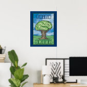 Denk aan Groene Brain Poster (Thuiskantoor)