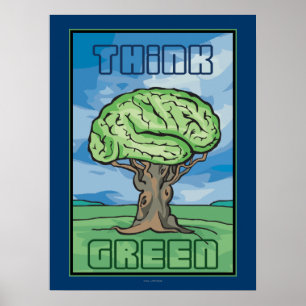 Denk aan Groene Brain Poster