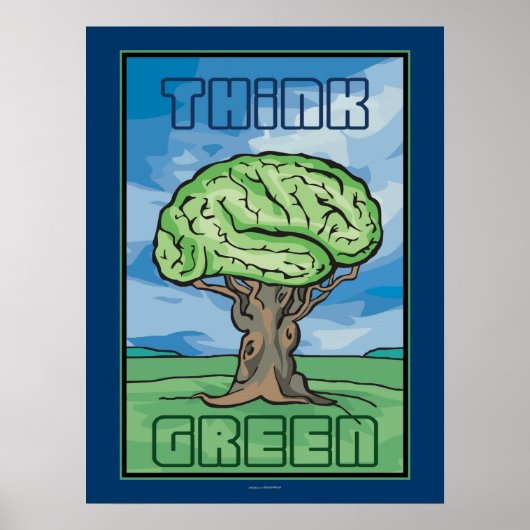 Denk aan Groene Brain Poster (Voorkant)