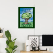 Denk aan Groene Brain Poster (Thuiskantoor)