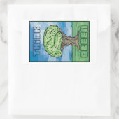 Denk aan Groene Brain Rechthoekige Sticker (Tas)