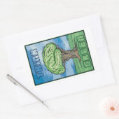 Denk aan Groene Brain Rechthoekige Sticker (Envelop)