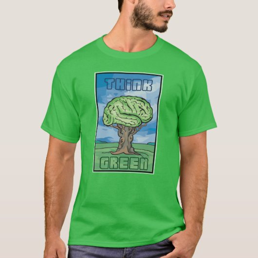 Denk aan Groene Brain T-shirt (Voorkant)