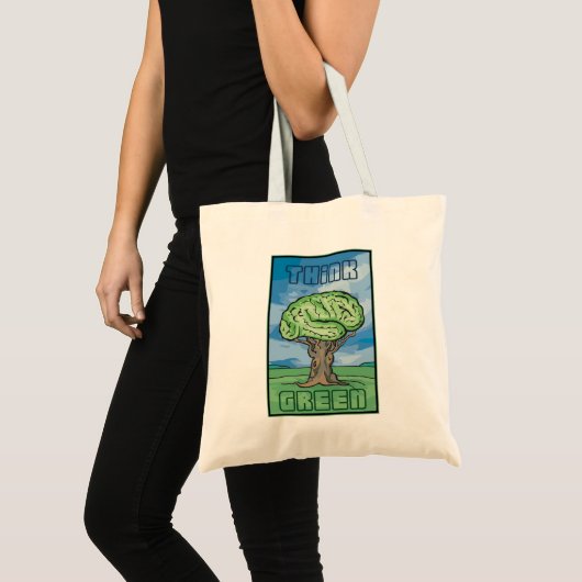 Denk aan Groene Brain Tote Bag (Voorkant (product))