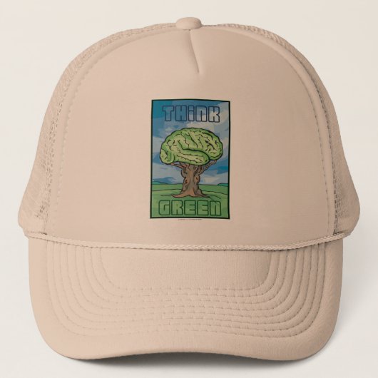 Denk aan Groene Brain Trucker Pet (Voorkant)