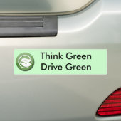 Denk aan groene Bumpersticker met groene drive (Op auto)
