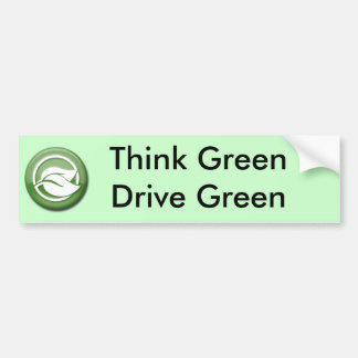 Denk aan groene Bumpersticker met groene drive