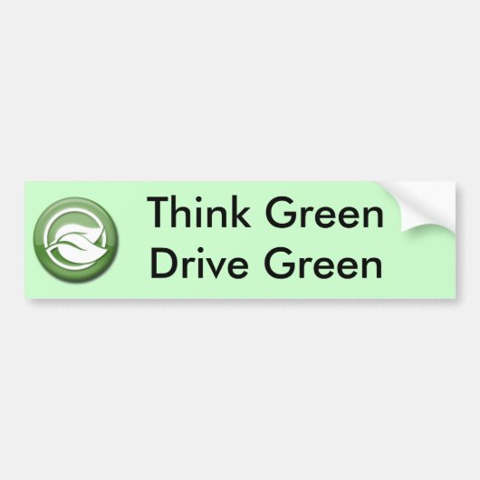 Denk aan groene Bumpersticker met groene drive (Voorkant)