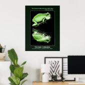 DENK AAN GROENE Earth Day Frog Art Eco Poster (Thuiskantoor)