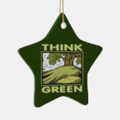 Denk aan groene eikenboom keramisch ornament (Rechts)