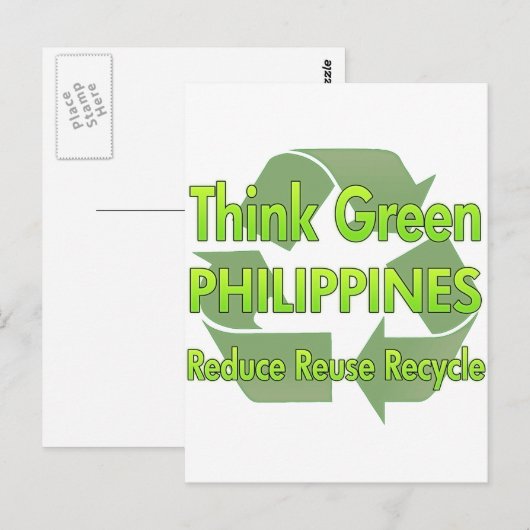 Denk aan Groene Filipijnen Briefkaart (Voorkant / Achterkant)