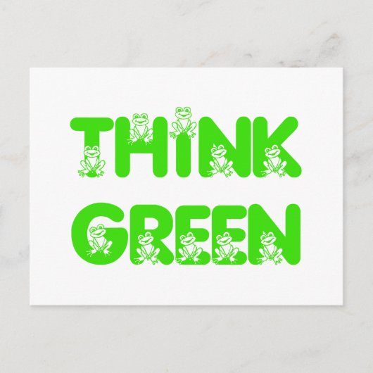 Denk aan groene kikker briefkaart (Voorkant)