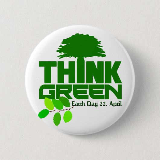 Denk aan groene knop ronde button 5,7 cm (Voorkant)