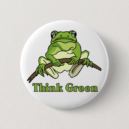 Denk aan groene knop ronde button 5,7 cm (Voorkant)