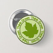 Denk aan groene knop ronde button 5,7 cm (Voorkant /achterkant)