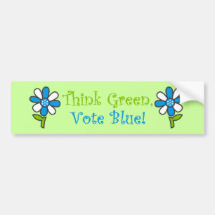 Denk aan Groene Stemming Blauwe Bumperstickers