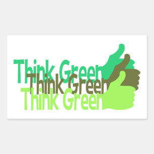 Denk aan groene stickers, aanpasbaar rechthoekige sticker
