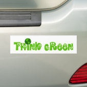 Denk aan Groene Wereldbol Bumpersticker (Op auto)