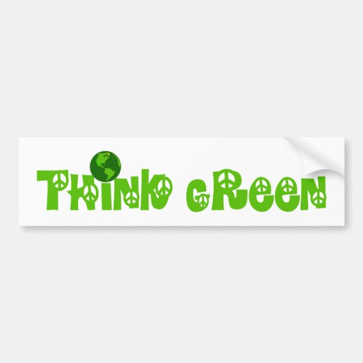 Denk aan Groene Wereldbol Bumpersticker (Voorkant)