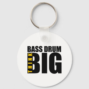 DENK AAN GROTE BASS-DRUM MUZIEK-DESIGN SLEUTELHANGER