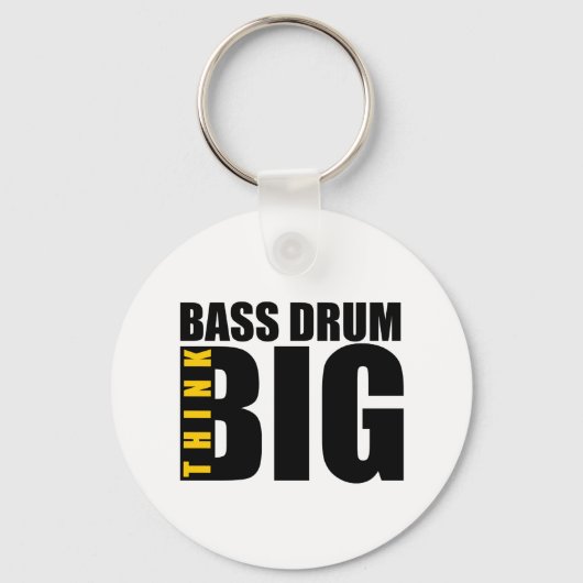 DENK AAN GROTE BASS-DRUM MUZIEK-DESIGN SLEUTELHANGER (Voorkant)