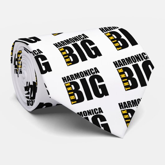 DENK AAN GROTE HARMONICA MUZIEK DESIGN STROPDAS (Opgerold)