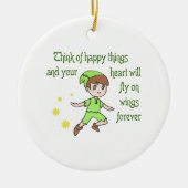 DENK AAN HAPPY DINGEN KERAMISCH ORNAMENT (Voorkant)