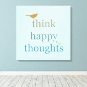 Denk aan Happy Thoughts Canvas Afdruk (Insitu (Houten vloer))