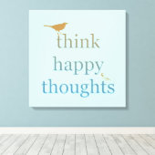 Denk aan Happy Thoughts Canvas Afdruk (Insitu (Houten vloer))