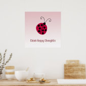 Denk aan Happy Thoughts Ladybug Poster (Keuken)